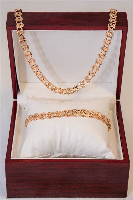 Set of chain + bracelet "Athena" 0.7-0.8 cm (w3)